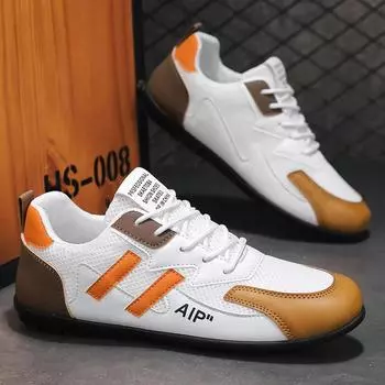 Men s Shoes Outdoor Casual Driving Shoes Male Lace-Up Classic Mesh Shoes Breathable Flat Sneakers for Man Zapatillas Hombre 39 бежевый