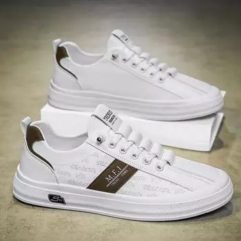 Men S Shoes Retro British Personality Trend White Shoes One Pedal Lightweight Classic Casual Board Shoes 39