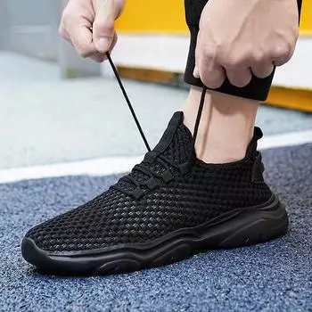 Мужская обувь Кроссовки для мальчиков Весна и лето Теннис Дышащая повседневная обувь Мужские легкие кроссовки для бега Мужские 38 синий