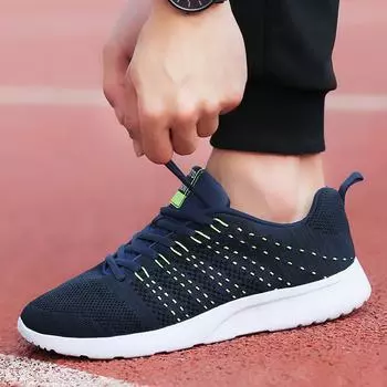 Men s shoes sneakers 2024 summer thin breathable mesh running shoes one pedal lazy casual shoes large size 38 чёрный