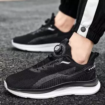 Men s shoes, sports shoes, men s spring and autumn new student breathable running shoes, shock-absorbing and lightweight soft-soled rotating buc 39