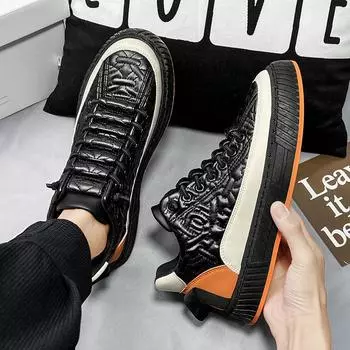 Men s shoes spring 2024 new versatile men s casual leather flat baseplate shoes Forrest Gump sports heightening white tide shoes 39