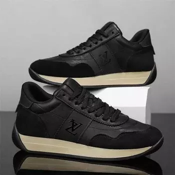 Men s shoes spring 2025 new breathable leather casual shoes trendy versatile platform Forrest Gump shoes men s sports trendy shoes 39