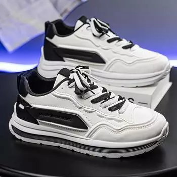 Men s shoes spring 2025 new breathable casual sports shoes non-slip soft-soled white shoes men s trend dad trendy shoes 39