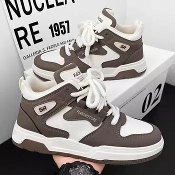 Men s shoes spring 2025 new Hong Kong style high-top casual shoes trendy versatile platform shoes boys sports trendy shoes 39