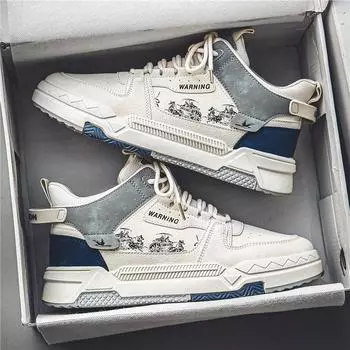 Men s shoes spring and autumn 2024 new Korean version niche youth sports and leisure high-top board shoes versatile soft-soled trendy shoes 39