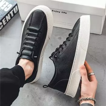 Men s shoes spring and autumn 2025 new sports and leisure flat shoes men s autumn one-pedal work leather shoes little white tide shoes 39