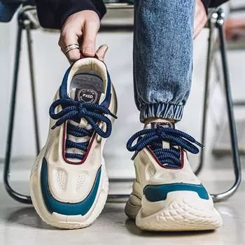 Men s shoes spring and autumn 2025 new youth sports and leisure thick-soled leather surface non-slip heightening Putian dad trendy shoes 39