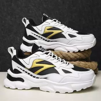 Men s shoes spring and autumn dad shoes large size youth sports and leisure running versatile little white dad trendy shoes 38