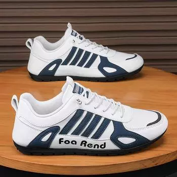 Men s shoes spring and autumn new PU surface breathable lightweight soft sole Doudou shoes outdoor daily casual sports shoes 39 чёрный