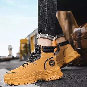 Men s shoes spring and autumn non-slip and wear-resistant outdoor work high-top outdoor tooling shoes, new men s sports Martin boots 39