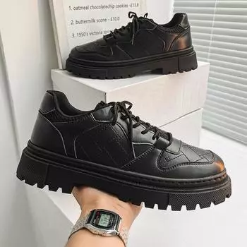 Men s shoes spring and autumn trendy shoes 2025 new fashion men s casual sports leather shoes men s business casual Baita board shoes 39