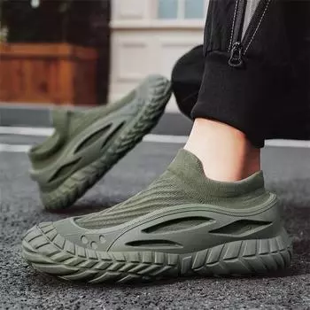 Men s shoes spring and summer breathable thin fly-woven socks shoes new outdoor casual platform sports shoes men 39