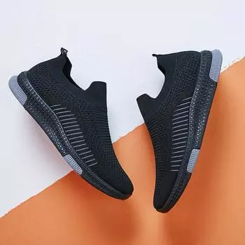 Мужская обувь, весенне-летние летающие вязаные носки, дышащая повседневная обувь без шнуровки, мужская обувь для ленивых мужчин 39