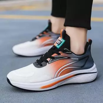 Men s shoes spring and summer new soft-soled sports shoes fly-woven breathable comfortable casual shoes low-top versatile net shoes men s foreign 36