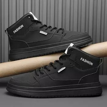 Men s shoes spring board shoes retro trend leather shoes large size men s travel shoes youth casual shoes 39 чёрный