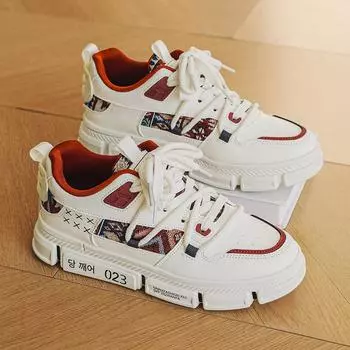 Men s shoes spring breathable 2025 new trendy men s sports shoes casual little white shoes lightweight thick-soled non-slip board shoes 39