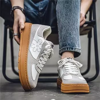 Men s shoes spring breathable 2025 new trendy brand high-end casual board shoes youth retro sports moral training trendy shoes 39 серый
