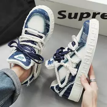 Men s shoes spring breathable versatile casual tide shoes Internet celebrity explosion junior high school student sports heightened white tide shoes 39 чёрный