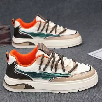 Men s shoes spring leather board shoes men s 2025 new casual sports shoes student versatile personality trendy shoes youth 39