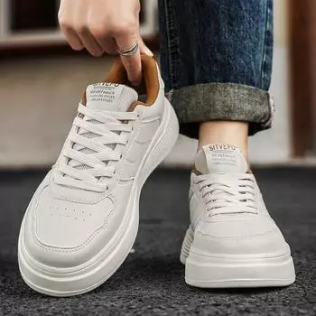 Men s shoes spring lightweight soft-soled non-slip board shoes sports and leisure design sense niche heightening shoes student versatile trendy shoes 39