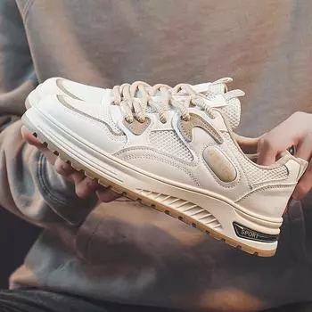 Men s Shoes Spring New Fashion Brand All-Matching Design Casual Shoes Men s Platform Non-Slip Sports Board Shoes 39 чёрный