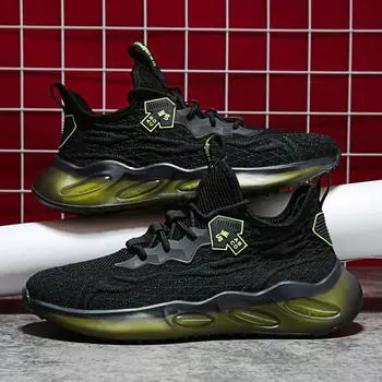 Men s Shoes Spring New Men s Shoes Flying Woven Breathable Men s Casual Shoes Transparent Soft Bottom Light Running Shoes Men 39