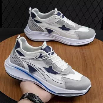Men s shoes spring new men s sports running shoes platform dad shoes mesh breathable hollow casual trendy shoes 39