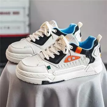 Men s shoes spring new personalized casual fashion trend bread shoes niche design thick-soled wear-resistant versatile board shoes 39