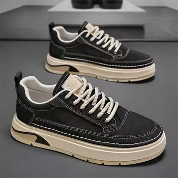 Men s shoes spring new retro versatile simple style niche design sports and leisure shoes youth student board shoes 39 чёрный