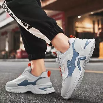 Men s shoes spring new thick-soled heightening casual sports shoes youth versatile explosion rotating button dad trendy shoes 39 хаки