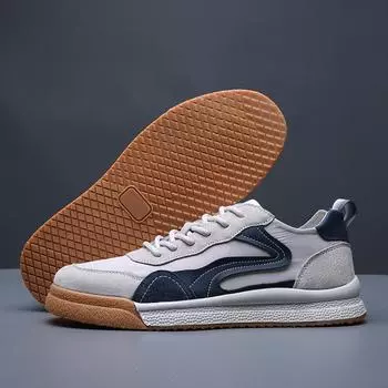 Men s shoes spring summer 2025 new Forrest Gump tide shoes leather breathable casual shoes men s beef tendon sports board shoes 40