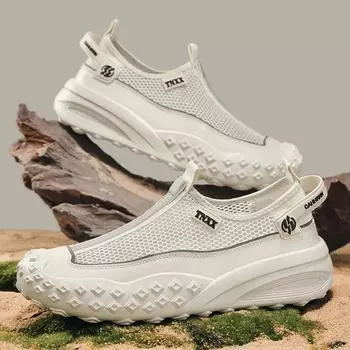 Men s shoes spring summer 2025 new trend round head versatile breathable platform sports leisure color matching comfortable men s shoes 39