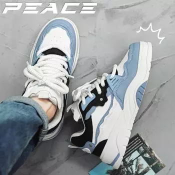 Men s shoes spring trend versatile casual board shoes youth white shoes platform sports bread tide shoes 39