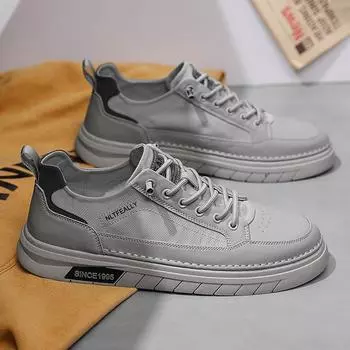 Men s shoes student board shoes winter breathable 2024 popular board shoes versatile shoes men s fashion sports casual shoes 39 песочный
