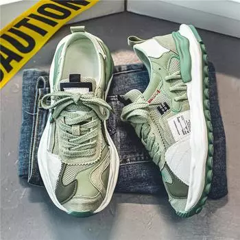 Men s shoes student dad shoes casual Forrest Gump shoes fashion low-top board shoes trend breathable mesh sports running shoes 39 белый