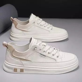 Men s shoes summer 2024 new men s board shoes breathable and versatile sports and leisure one-pedal high-end little white board shoes 39