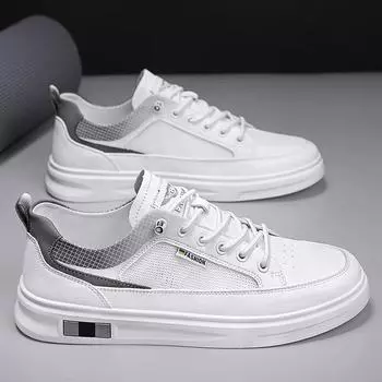 Men s shoes summer 2024 new men s board shoes breathable and versatile sports and leisure one-pedal high-end little white board shoes 39