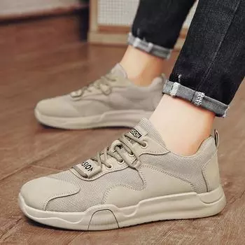 Men s shoes summer 2025 new breathable mesh sports casual running shoes non-slip lace-up wear-resistant outdoor men s shoes 39