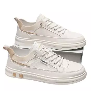 Men s Shoes Summer 2025 New Men s Leather Shoes Breathable and Versatile Athleisure One-Foot Slip-on Luxury Small Whiteboard Shoes 39