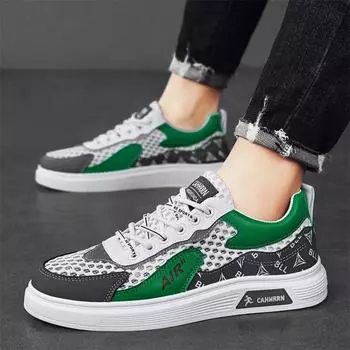 Men s shoes summer 2025 new mesh board shoes teen students low-top sports and leisure shoes men s trendy shoes breathable 39