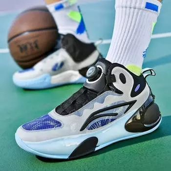 Men s shoes summer 2025 new trend versatile rotating button free shoelaces youth student basketball sports shoes 36 белый