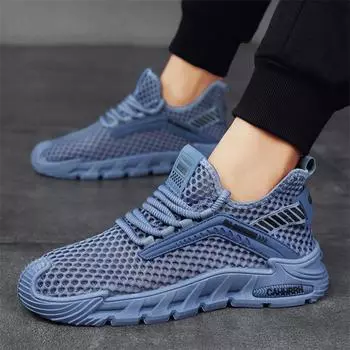 Men s shoes summer big net casual sports shoes student mesh shoes men s 2024 new hollow breathable trendy shoes men s 39