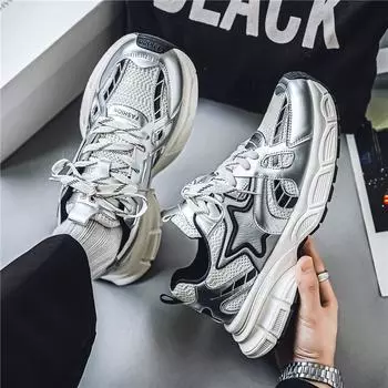 Men s shoes summer breathable 2024 new mesh casual sports shoes non-slip and wear-resistant teen dad shoes trendy shoes 39 бежевый