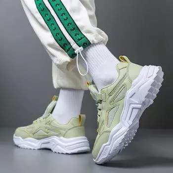 Men s shoes summer breathable 2025 new running casual sports shoes non-slip little white shoes mesh dad shoes [spot 39 чёрный