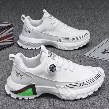 Men s shoes summer breathable 2025 new high-end niche knob jogging walking Xiaobai casual sports shoes 39 белый