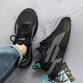 Men s shoes summer breathable casual low-top thick-soled heightening men s sports shoes non-slip and wear-resistant teenagers and students tide shoes 39