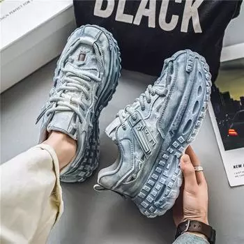 Men s shoes summer breathable casual shoes 2024 new men s youth sports running thick sole heightening dad shoes tide 39