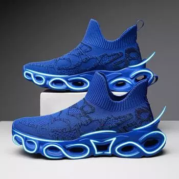 Men s shoes summer breathable fly-woven socks men s mesh shoes casual sports shoes blade large size running shoes tide 39