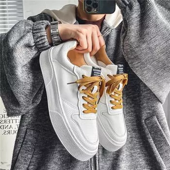 Мужская обувь Летняя дышащая сетчатая мягкая подошва Маленькие белые туфли Тренд Увеличение Спортивная повседневная обувь для сноуборда Мужская 39